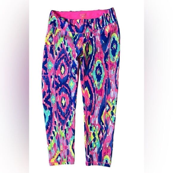 Lilly Pulitzer 27652 Luxletic UPF Weekender Luminescent Midi Capri Leggings sz M - Picture 2 of 12